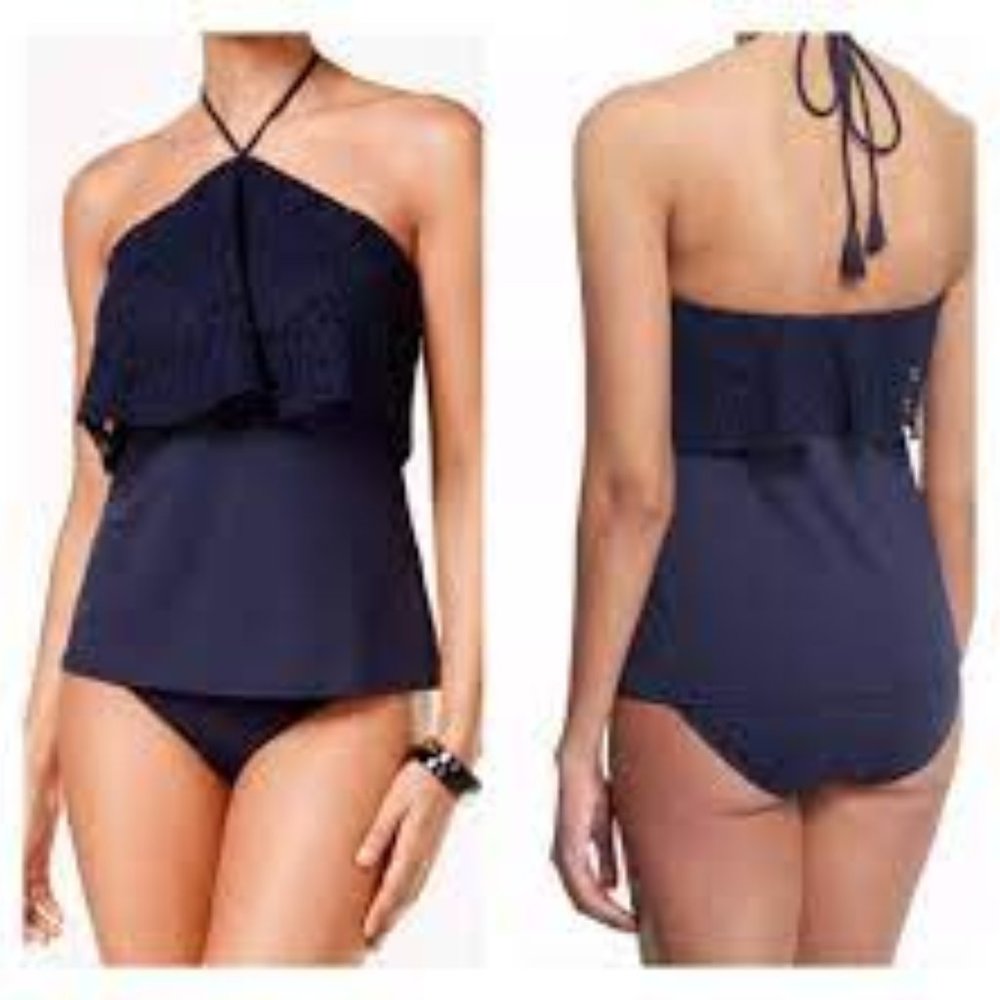 MICHAEL KORS LA VIE BOHEME CROCHET HALTER TANKINI
